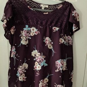 Plus blouse deep purple